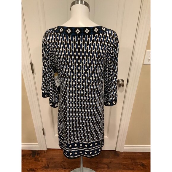 Michael Kors Black, Blue & White Patterned Sheath Dress , Size S - Picture 6 of 9